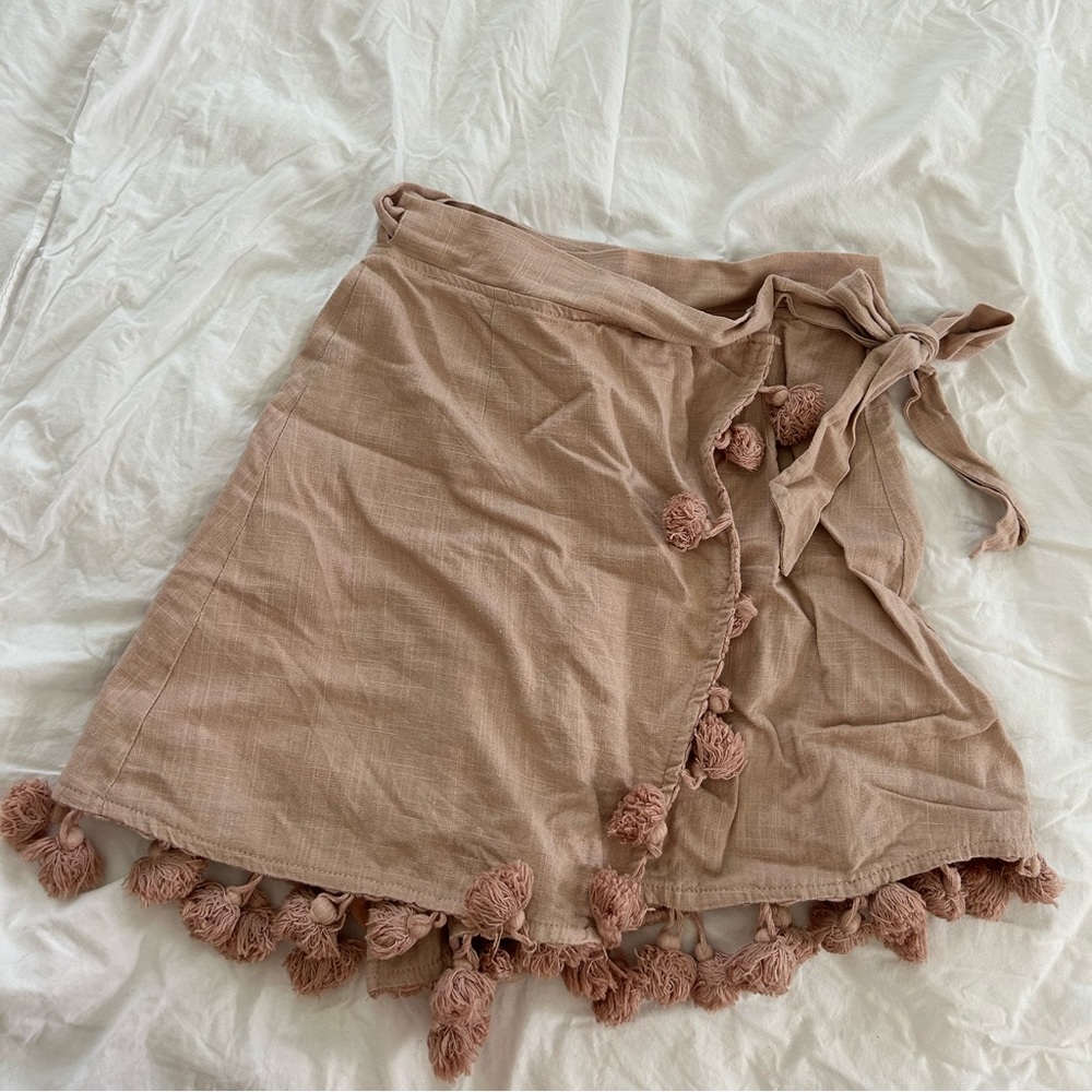 Lulu blush pink wrap skirt